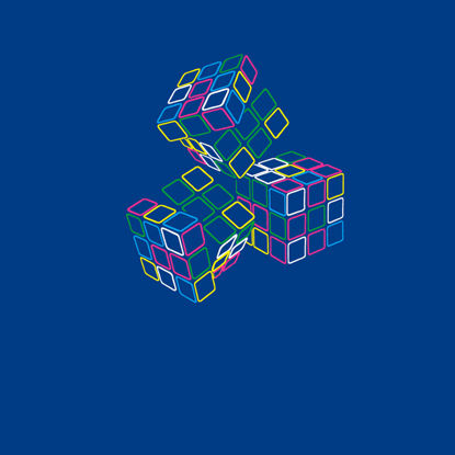 Rubik Küp Grafik AI Vektör