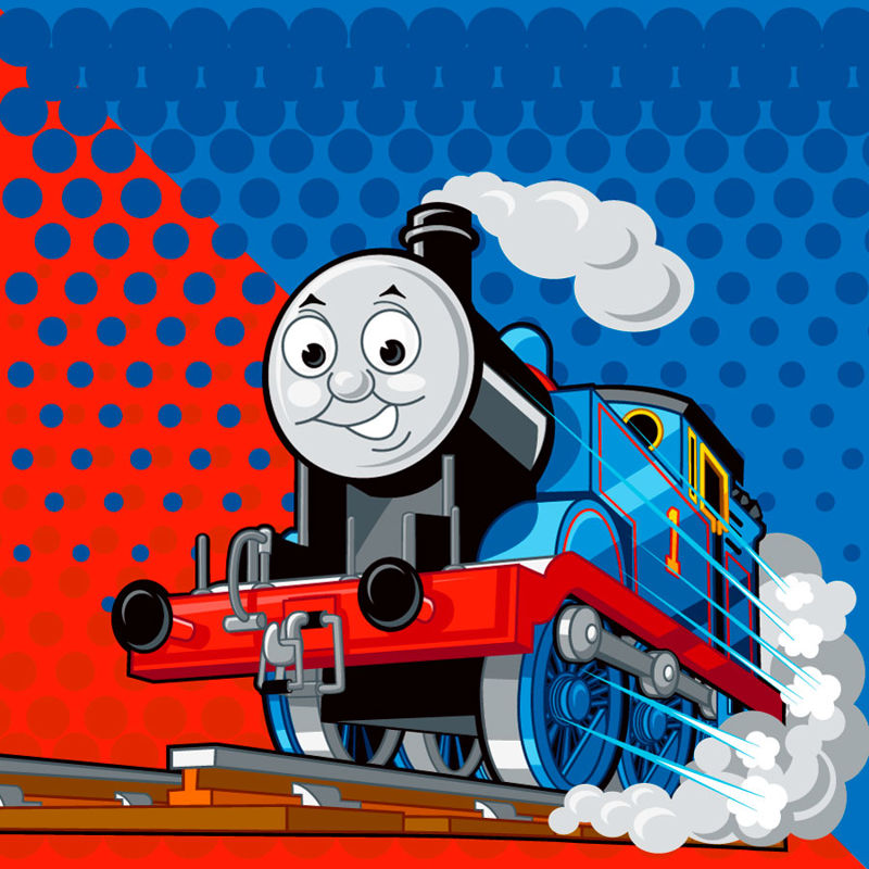 Cartoon Toy Train Thomas AI Vector
