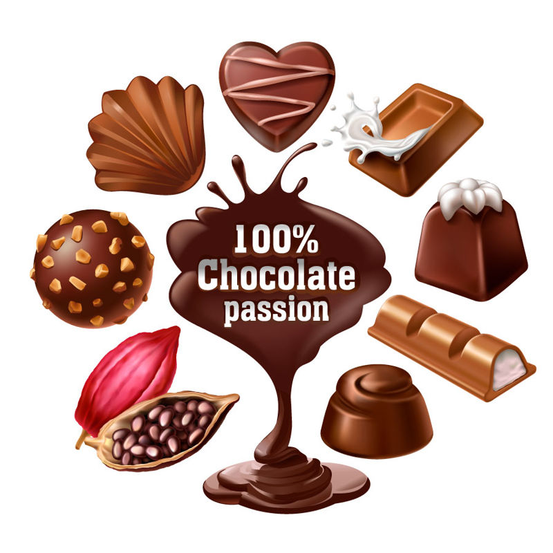 Vektor der Schokoladen-Passions-Muster-AI