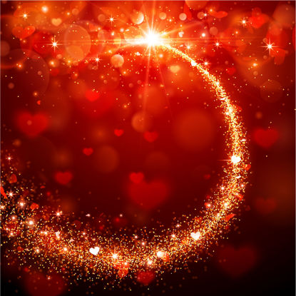 カラフルな星の光の背景バレンタイン要素AIベクトル