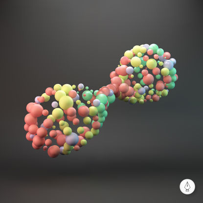 Abstrakter kugelförmiger zellulärer DNA-Molekülstruktur-Vektor