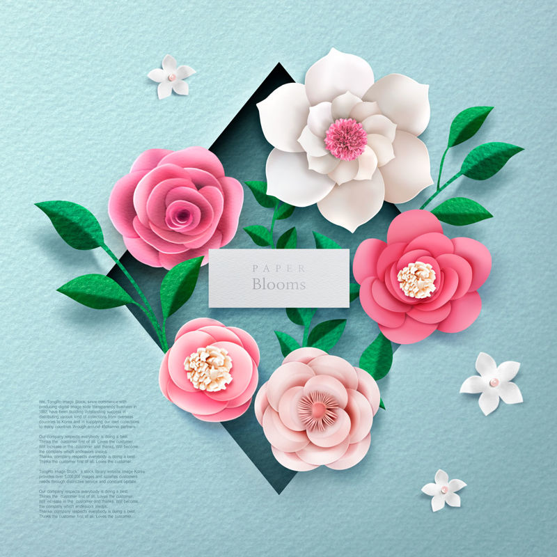 紙切りスタイルの花の背景