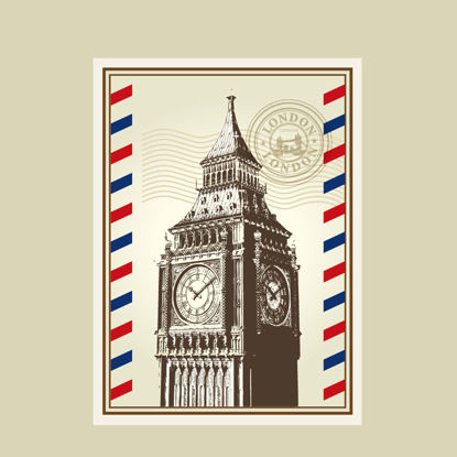 伦敦邮票大本钟图形AI矢量