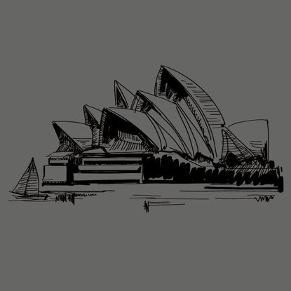 Hand Drawn Sydney Opera House AI Vector