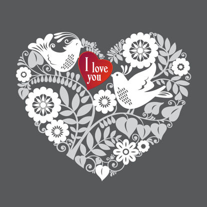 Flower Heart Ptáci Love Graphic AI Vector