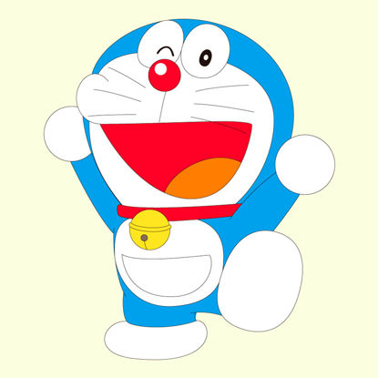 Doraemon Çizgi Film Karakteri AI Vektör