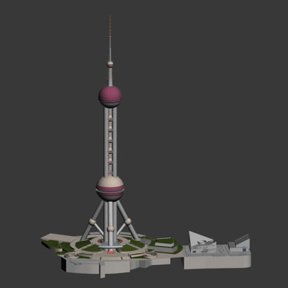 el modelo 3D de Oriental Pearl Tower