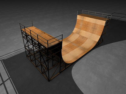U型滑板滑道3D模型