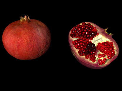 High precision fruit pomegranate 3D model