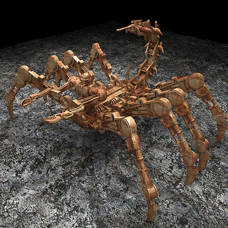 Large armed mechanical tweezers Scorpion 3D model