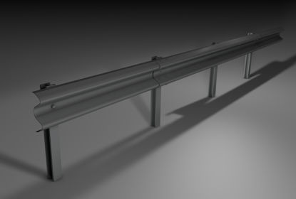 Roadside guardrail 3D model