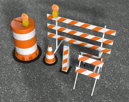 3D model of road construction sign