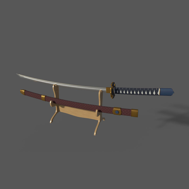 Japanese katana samurai sword 3d model
