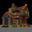 Chinese ancient style cartoon small house cabin 3D model
