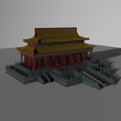 3D model of Dacheng Hall in ancient Chinese architecture