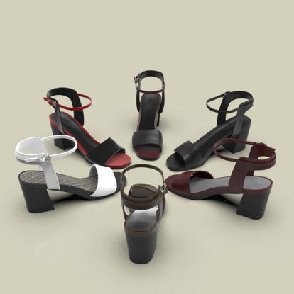 Modelo 3D de design industrial de sandálias de salto alto