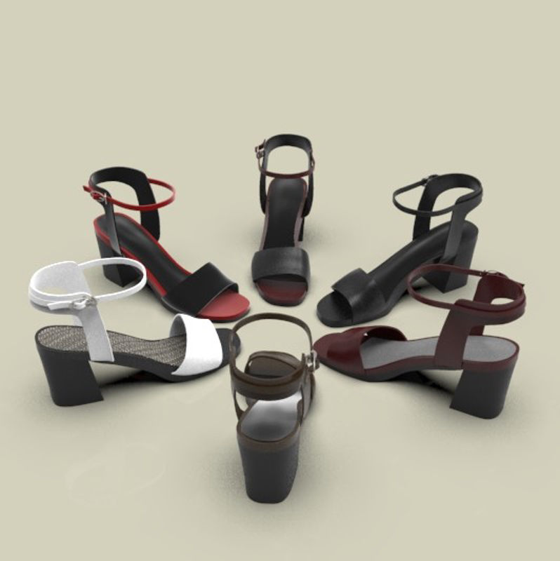 High-heeled sandals industrial design 3D model