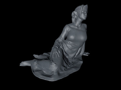 Girl with lie-down pose 3D printing model