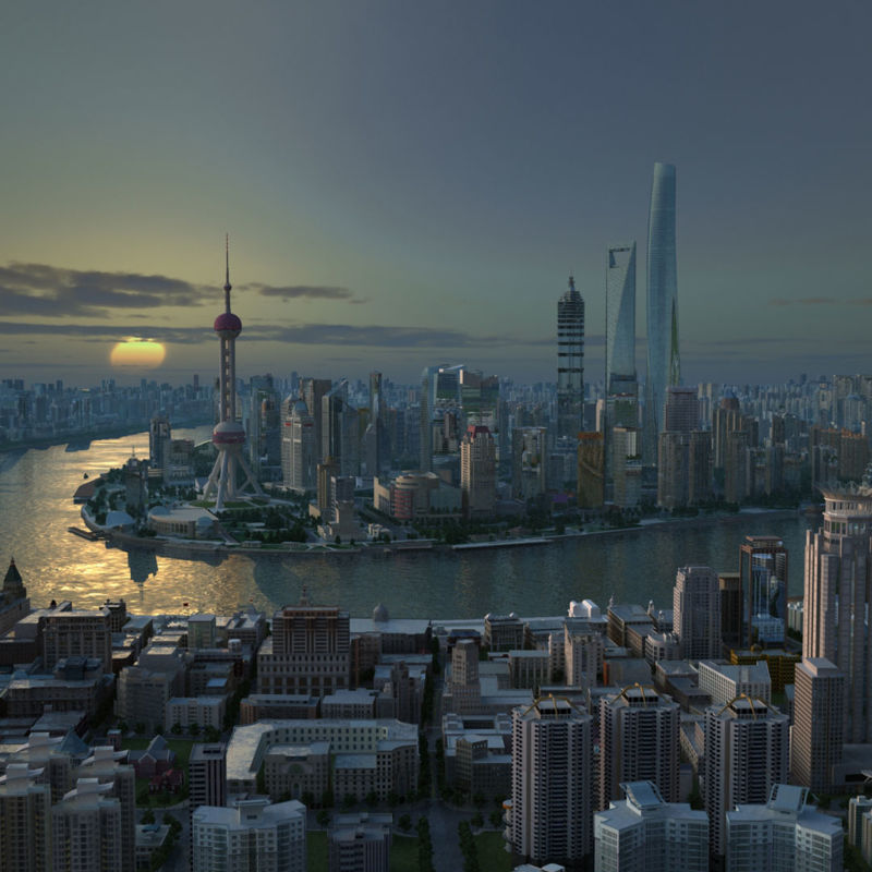 Modèle 3d de la ville de Shanghai