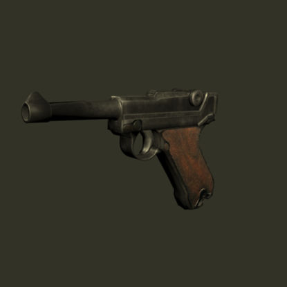 Modello 3d della pistola Luger