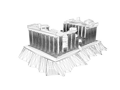 Le temple de la Grèce ruine le modèle d'impression 3D