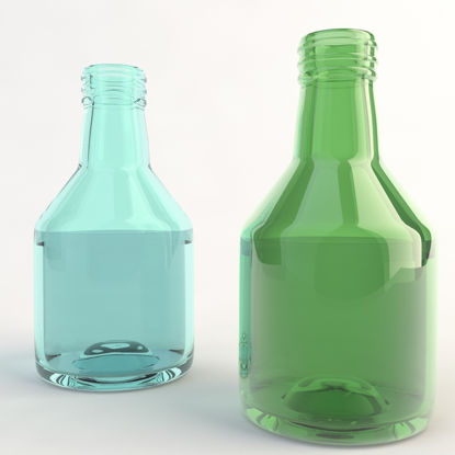 Glass bottles 3d model material