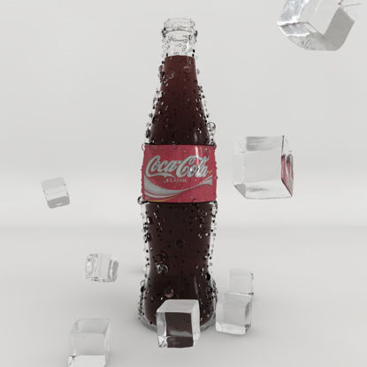 Iced Coca-Cola skleněná láhev 3d model