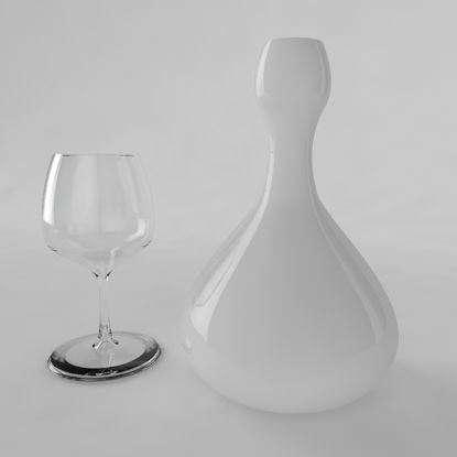 Glass goblet wine decanter 3d model