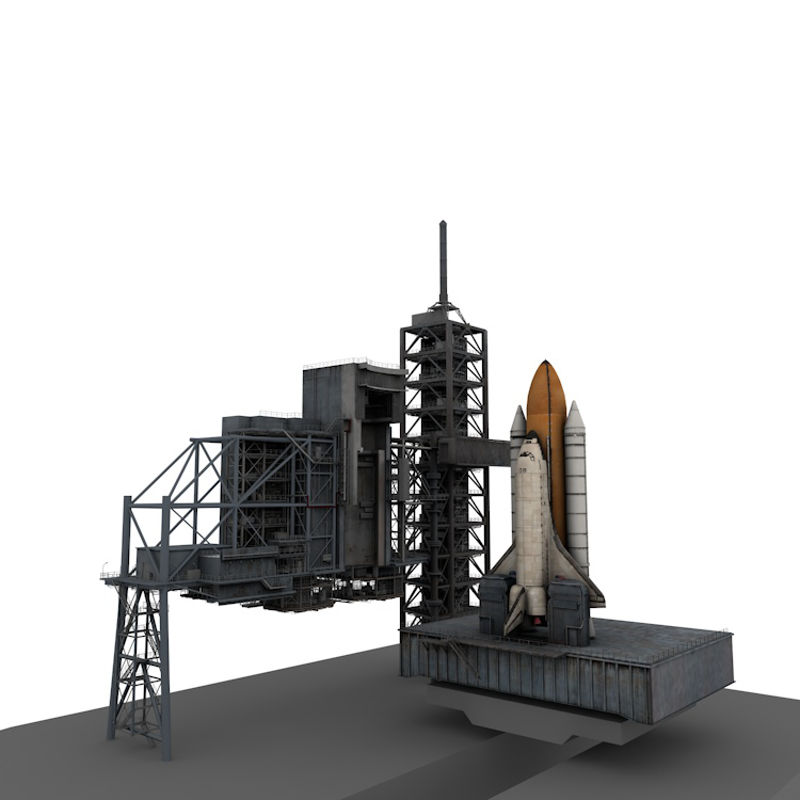 Uzay mekiği başlatmak pad kule 3d model