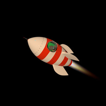 Modèle 3d de fusée de dessin animé