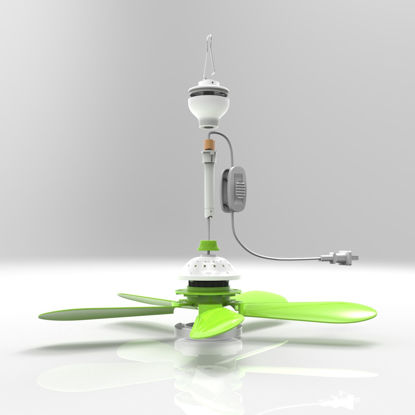 Modello 3D di design industriale per ventilatore a soffitto di piccole dimensioni