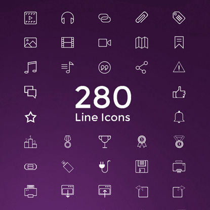 280 icônes de ligne décorative fine