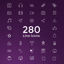 280 fine decorative line icons