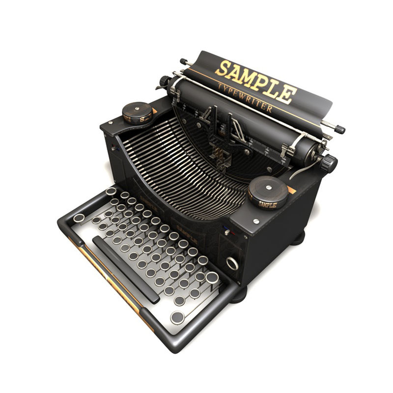 Modelo retro de la máquina de escribir 3d