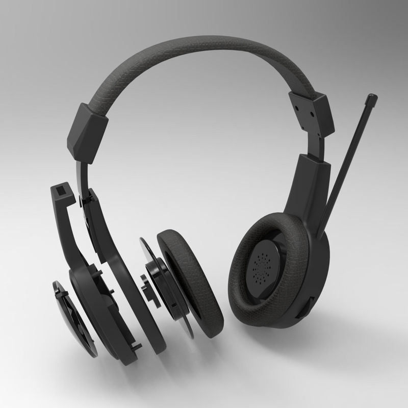 3D model industrial design of headphones