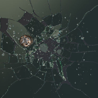 Glassplitter-Absturz von Bullet 3d model Animation