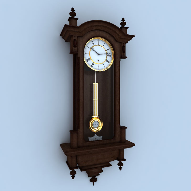 Nástěnné hodiny 3D model Vray