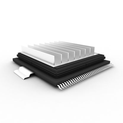 Chip com modelo 3d de dissipador de calor