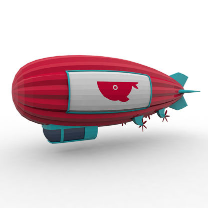 Modello Low Poly Airship 3d