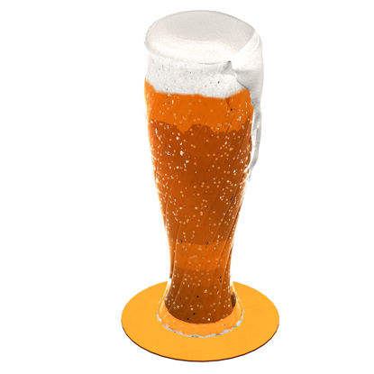 Beer Glass 3d model with foam