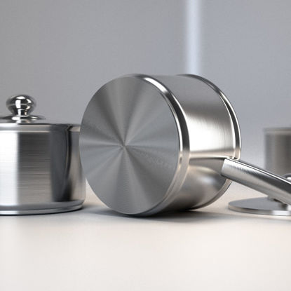 Анизотропная тушеная металлическая посуда 3d модель Vray