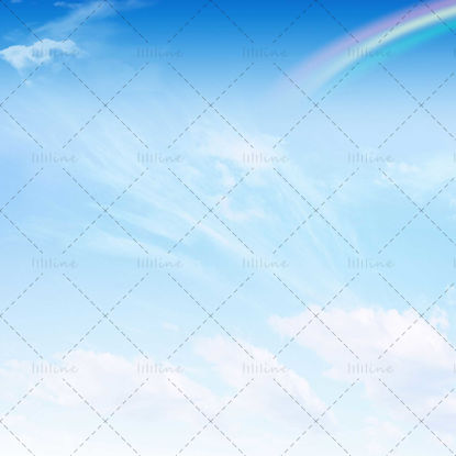 Nube y arcoiris en el cielo azul psd