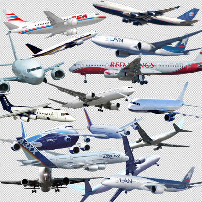 15 Transparent PNG Matting Aeroplane psd