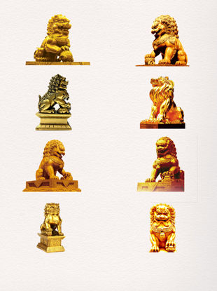 Chinese Stone Lion png (8 files)