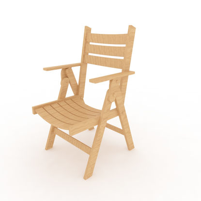 Modèle 3d de chaise de plage en bois