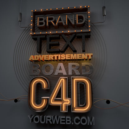 Tablero de texto del anuncio c4d