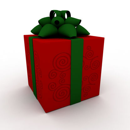 نموذج علبة هدية ثلاثية الأبعاد