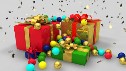 Рождественские подарочные коробки 3d модель с анимацией
