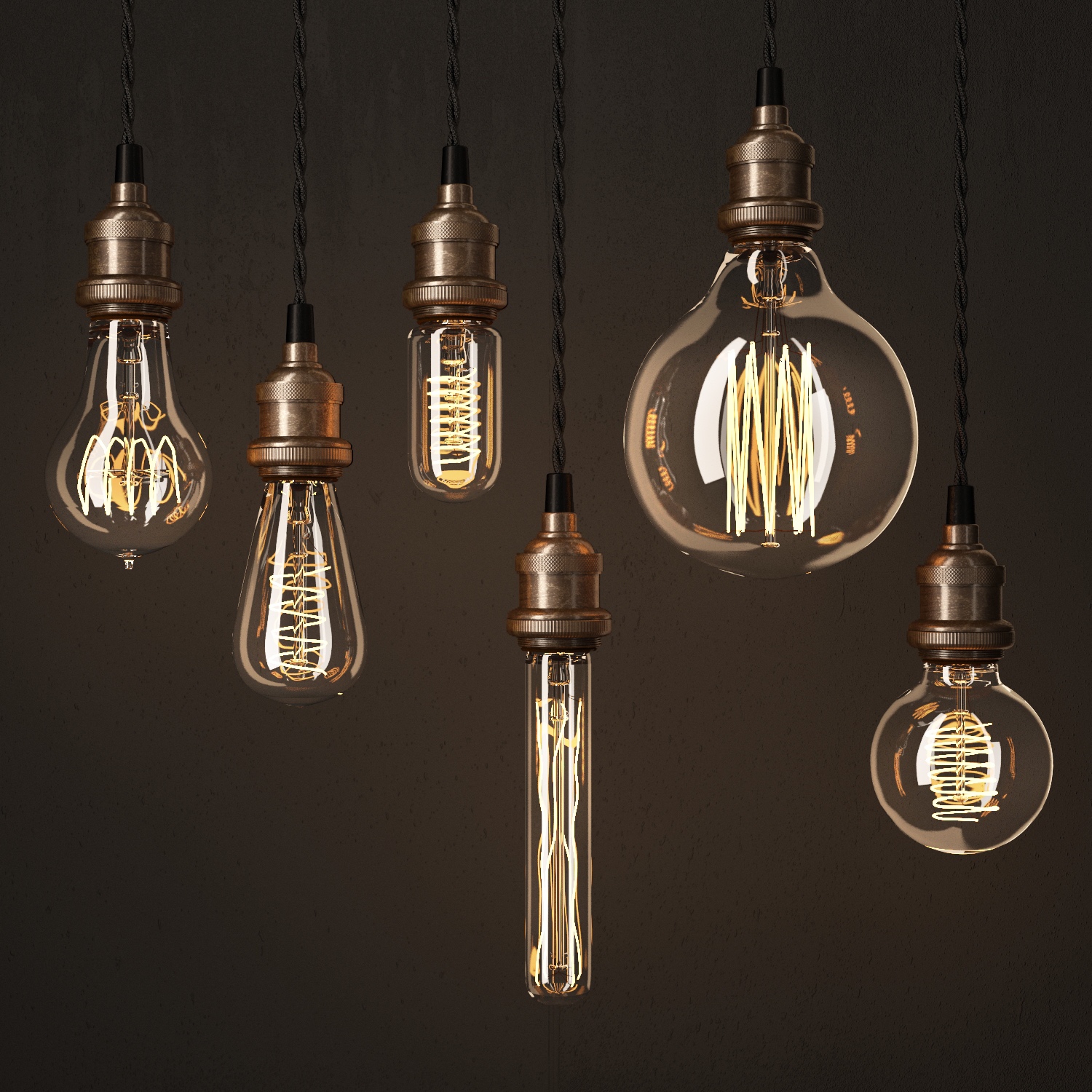 Edison Lamps 3d model