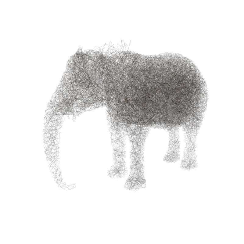 线条渲染大象3d模型